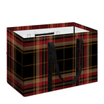 Black And Red Stewart Tartan Print Utility Tote Bag