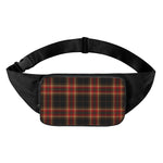Black And Red Stewart Tartan Print Waist Bag