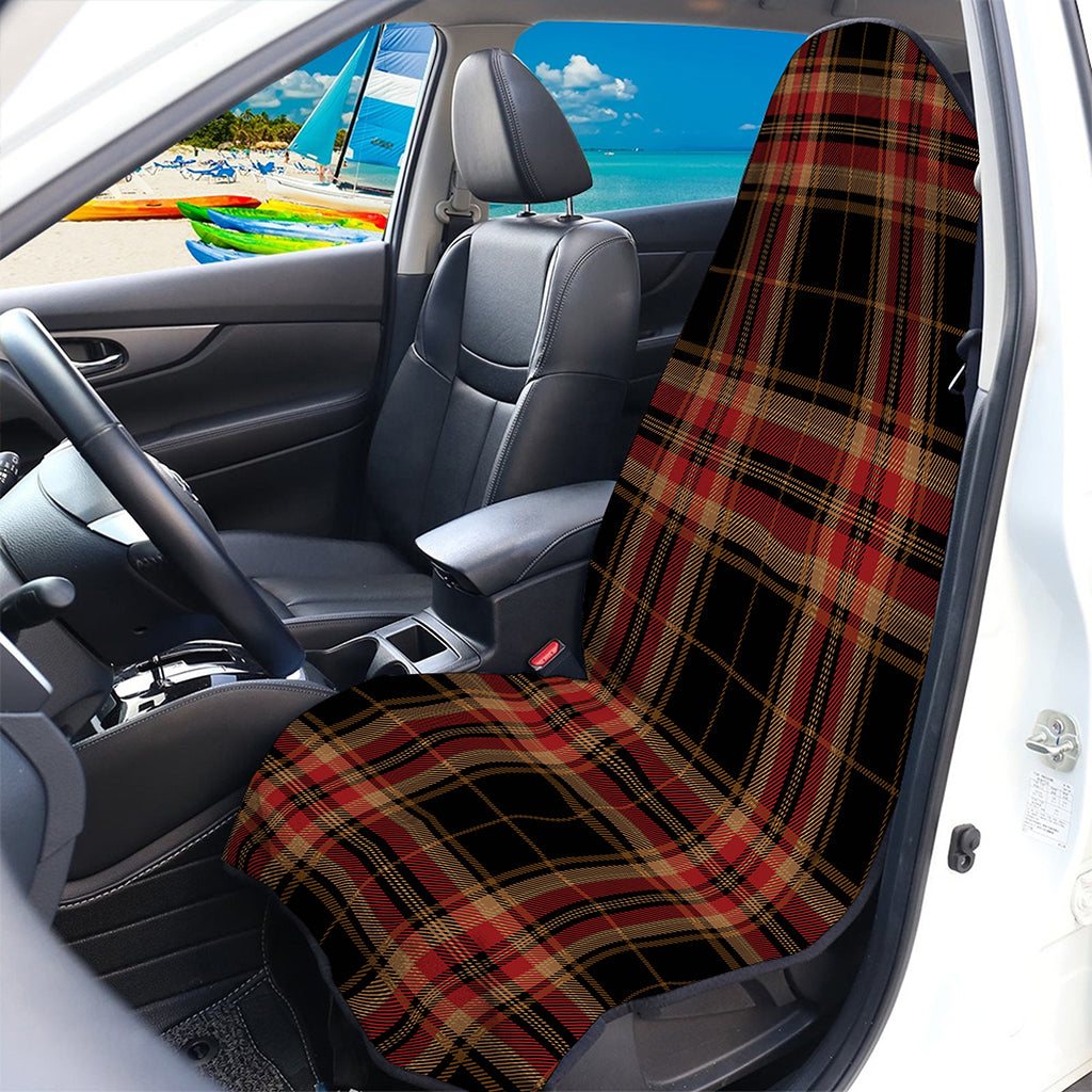 Black And Red Stewart Tartan Print Waterproof Car Seat Cover