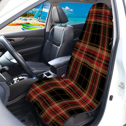 Black And Red Stewart Tartan Print Waterproof Car Seat Cover