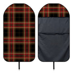 Black And Red Stewart Tartan Print Waterproof Car Seat Cover