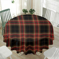 Black And Red Stewart Tartan Print Waterproof Round Tablecloth