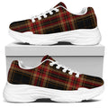 Black And Red Stewart Tartan Print White Chunky Shoes