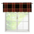 Black And Red Stewart Tartan Print Window Valance