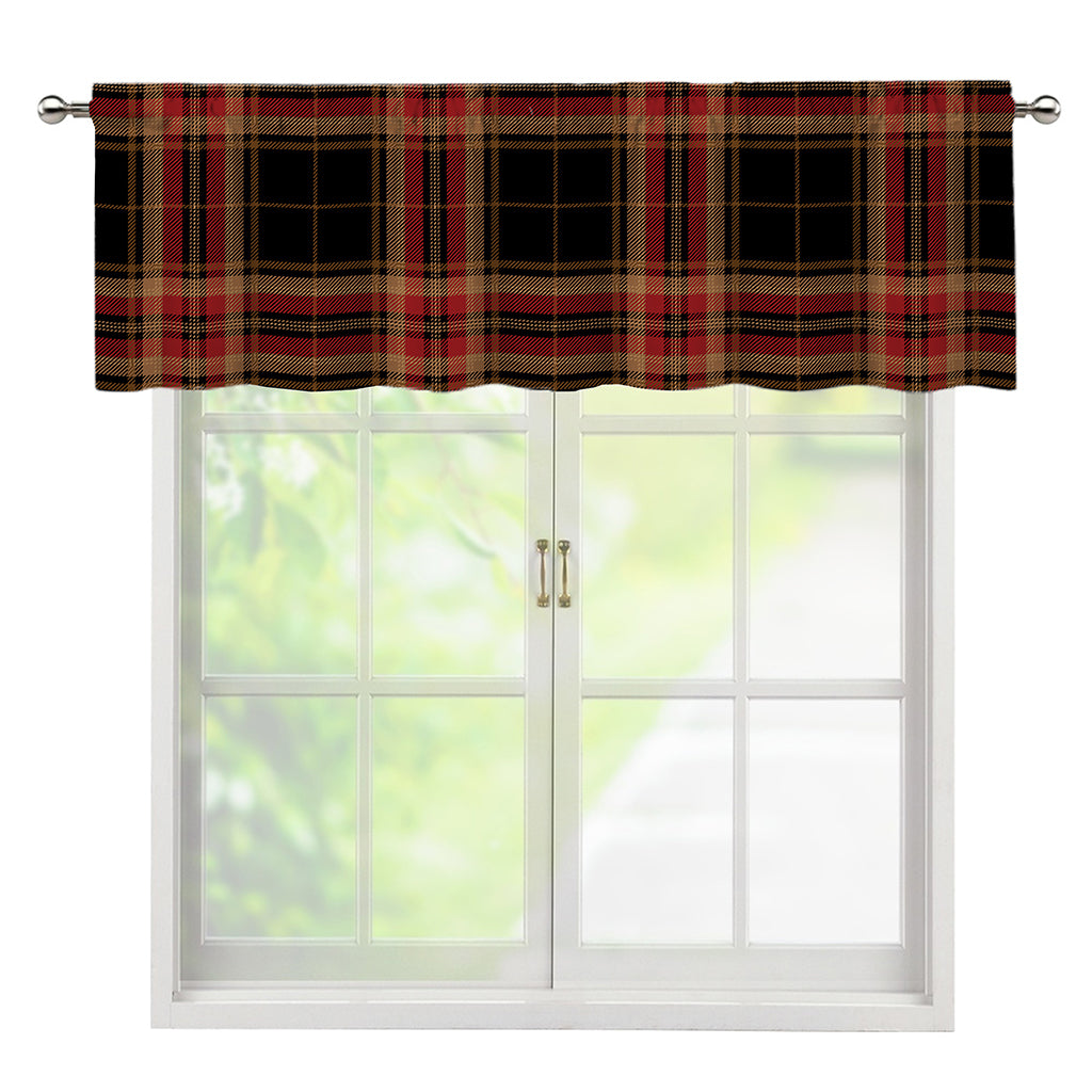 Black And Red Stewart Tartan Print Window Valance