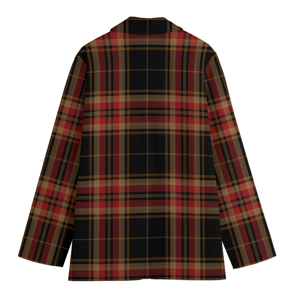 Black And Red Stewart Tartan Print Women's Blazer