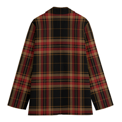 Black And Red Stewart Tartan Print Women's Blazer