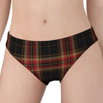 Black And Red Stewart Tartan Print Women's Panties