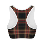 Black And Red Stewart Tartan Print Women's Sports Bra