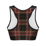 Black And Red Stewart Tartan Print Women's Sports Bra