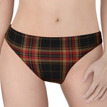 Black And Red Stewart Tartan Print Women's Thong