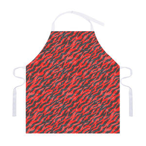 Black And Red Tiger Stripe Camo Print Adjustable Apron