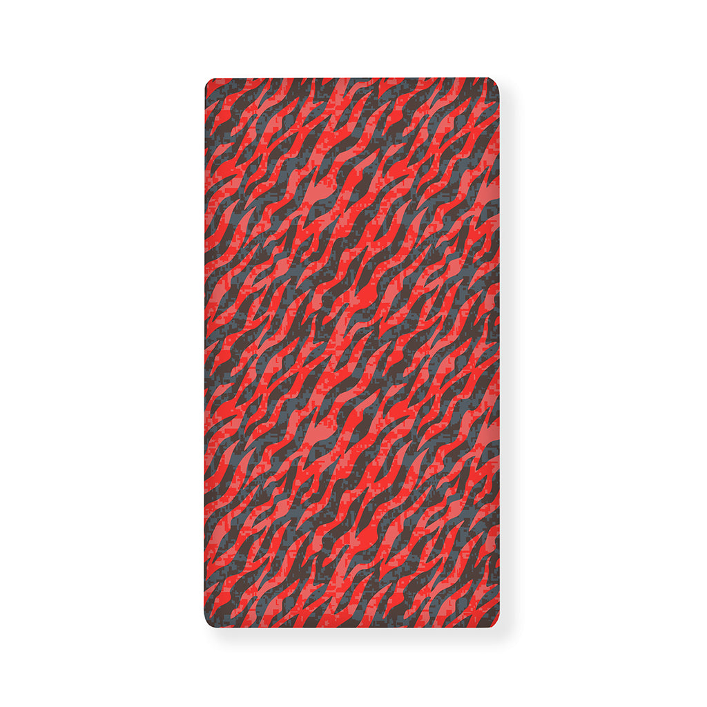 Black And Red Tiger Stripe Camo Print Baby Crib Sheet
