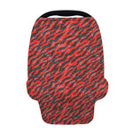 Black And Red Tiger Stripe Camo Print Baby Seat Cover