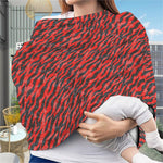 Black And Red Tiger Stripe Camo Print Baby Seat Cover