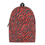 Black And Red Tiger Stripe Camo Print Backpack