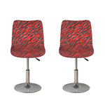 Black And Red Tiger Stripe Camo Print Bar Stool Covers