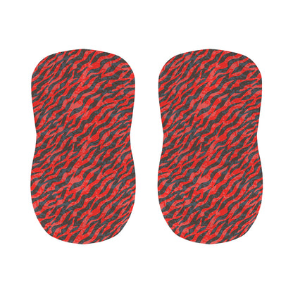 Black And Red Tiger Stripe Camo Print Bar Stool Covers