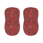 Black And Red Tiger Stripe Camo Print Bar Stool Covers