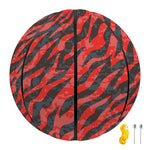 Black And Red Tiger Stripe Camo Print Basketball
