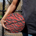 Black And Red Tiger Stripe Camo Print Basketball