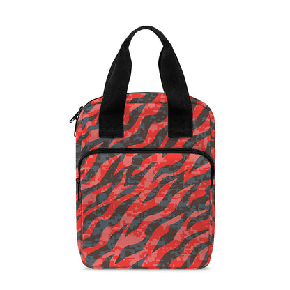 Black And Red Tiger Stripe Camo Print Bible Tote Bag
