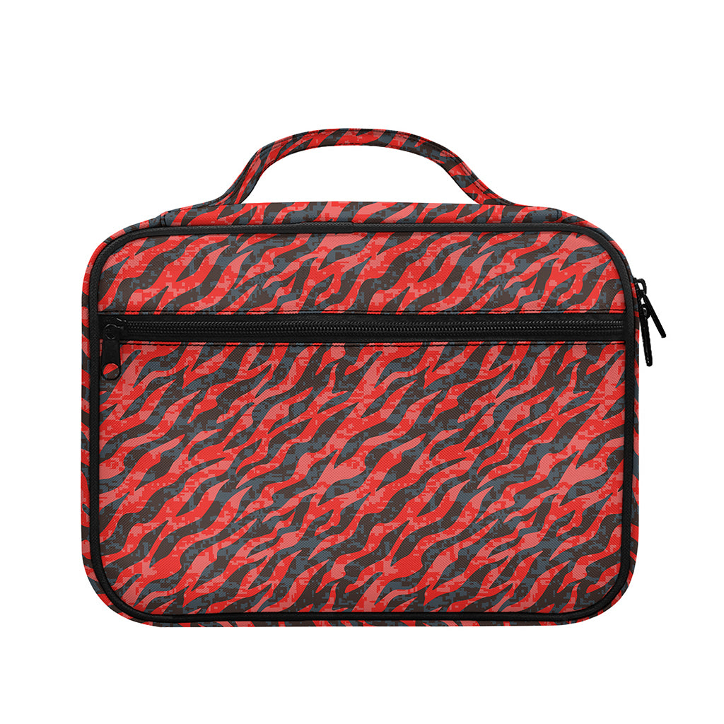 Black And Red Tiger Stripe Camo Print Briefcase Bible Bag