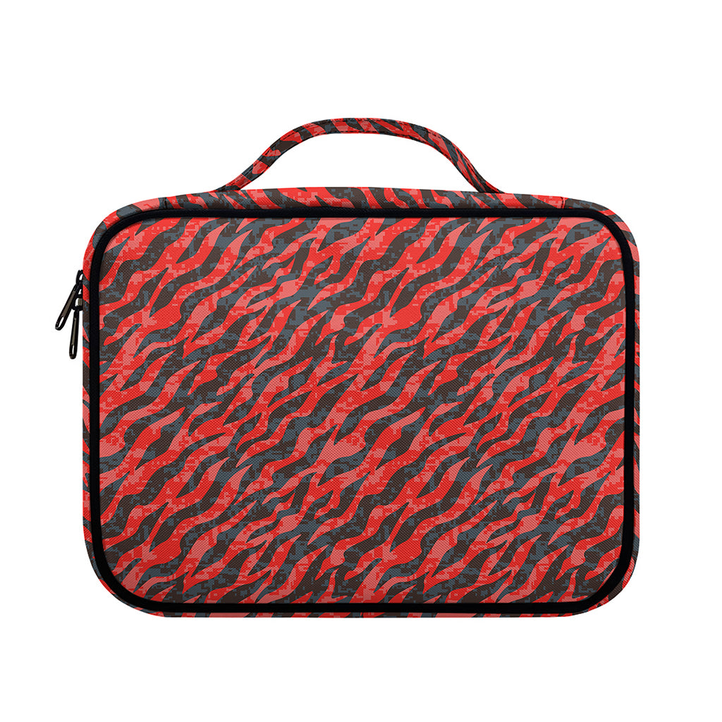 Black And Red Tiger Stripe Camo Print Briefcase Bible Bag