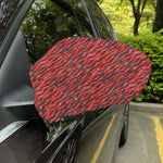 Black And Red Tiger Stripe Camo Print Car Side Mirror Covers