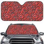 Black And Red Tiger Stripe Camo Print Car Windshield Sun Shade