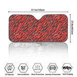 Black And Red Tiger Stripe Camo Print Car Windshield Sun Shade