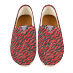 Black And Red Tiger Stripe Camo Print Casual Shoes