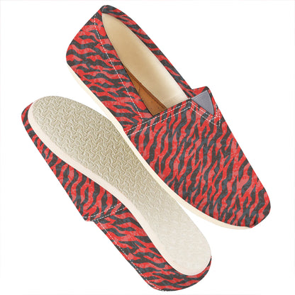 Black And Red Tiger Stripe Camo Print Casual Shoes