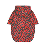 Black And Red Tiger Stripe Camo Print Dog Zip Up Hoodie