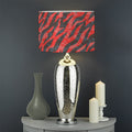 Black And Red Tiger Stripe Camo Print Drum Lamp Shade