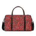 Black And Red Tiger Stripe Camo Print Duffel Bag