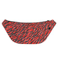 Black And Red Tiger Stripe Camo Print Fanny Pack