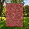 Black And Red Tiger Stripe Camo Print Garden Flag