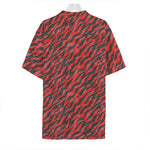 Black And Red Tiger Stripe Camo Print Hawaiian Shirt