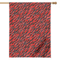 Black And Red Tiger Stripe Camo Print House Flag