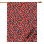Black And Red Tiger Stripe Camo Print House Flag