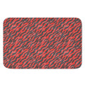 Black And Red Tiger Stripe Camo Print Indoor Door Mat