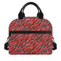 Black And Red Tiger Stripe Camo Print Insulated Lunch Bag