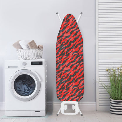 Black And Red Tiger Stripe Camo Print Ironing Board Cover