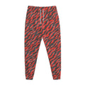 Black And Red Tiger Stripe Camo Print Jogger Pants