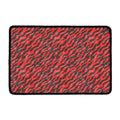 Black And Red Tiger Stripe Camo Print Kitchen Mat