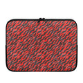 Black And Red Tiger Stripe Camo Print Laptop Sleeve