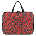 Black And Red Tiger Stripe Camo Print Laptop Sleeve With Handle