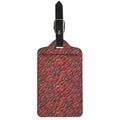 Black And Red Tiger Stripe Camo Print Luggage Tag