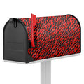Black And Red Tiger Stripe Camo Print Mailbox Cover